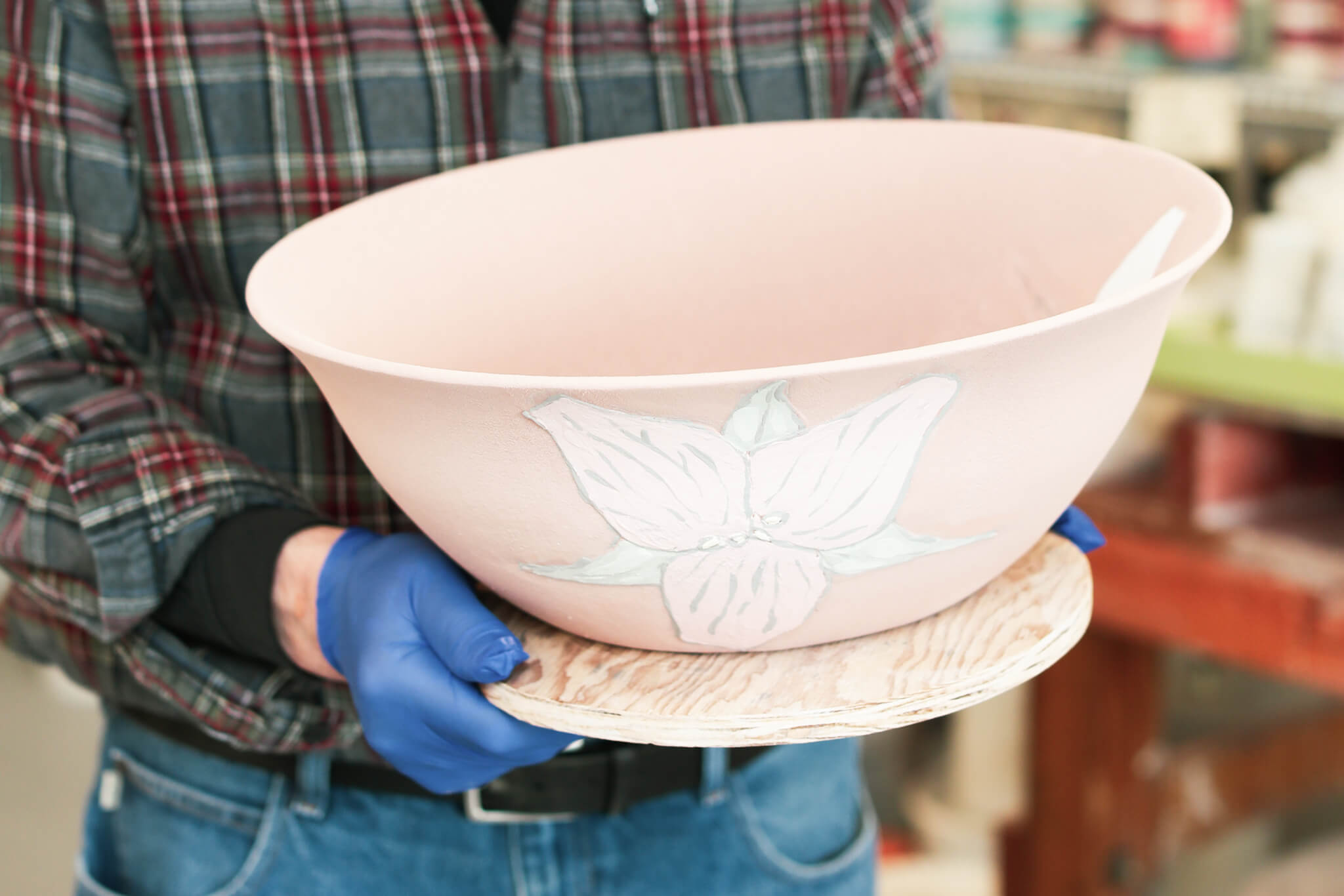 Man Holding Ceramic Bowl